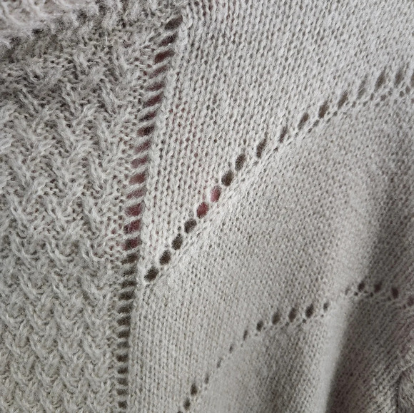 Chelsea & Violet wool mohair blend peek through eyelit knit sweater stretch LG - Picture 9 of 12